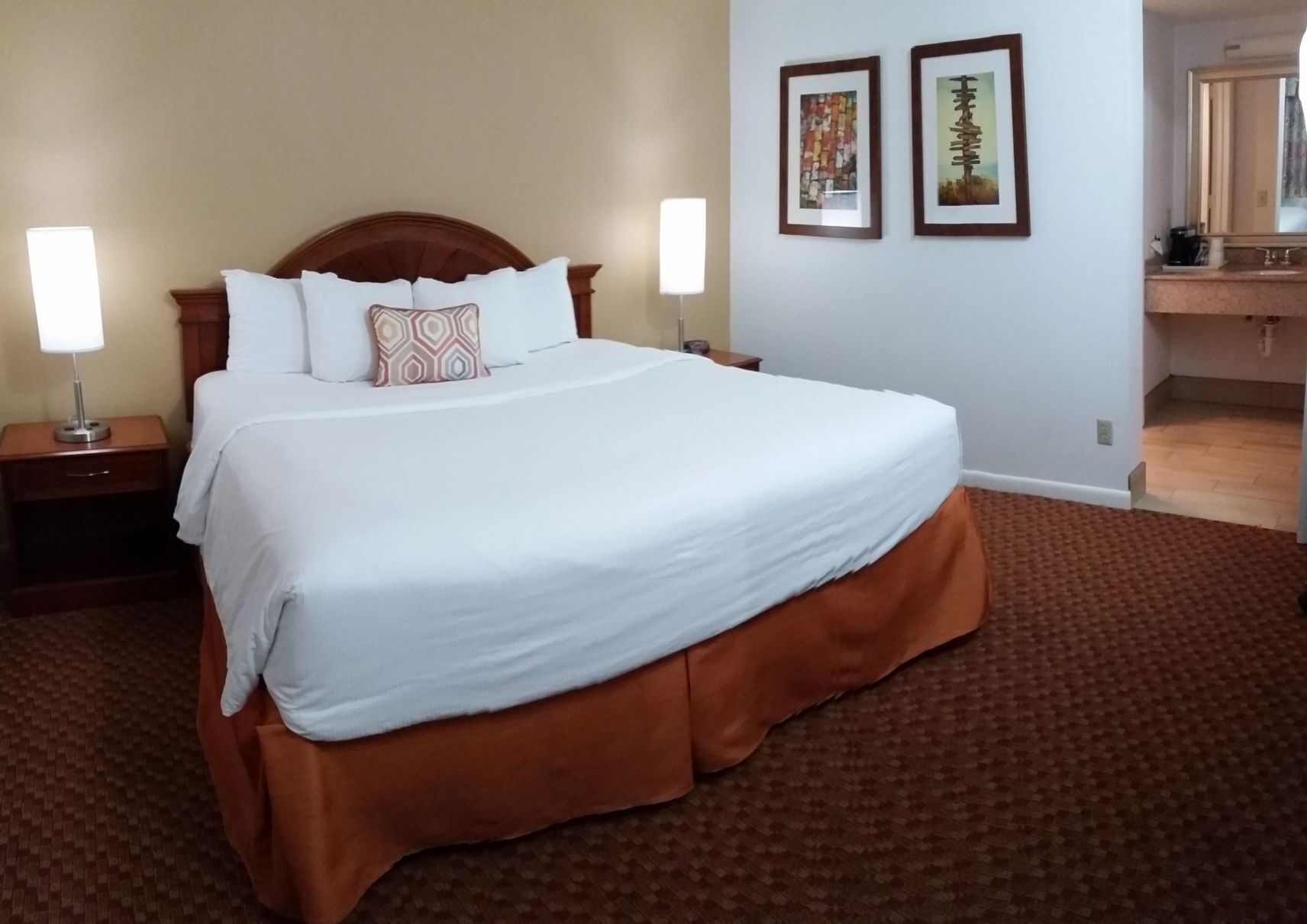 1 bedroom, desk, blackout curtains, iron/ironing board