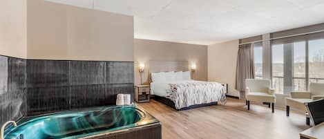 Superior Room, 1 King Bed, Non Smoking, Jetted Tub | 1 bedroom, blackout drapes, free WiFi, bed sheets