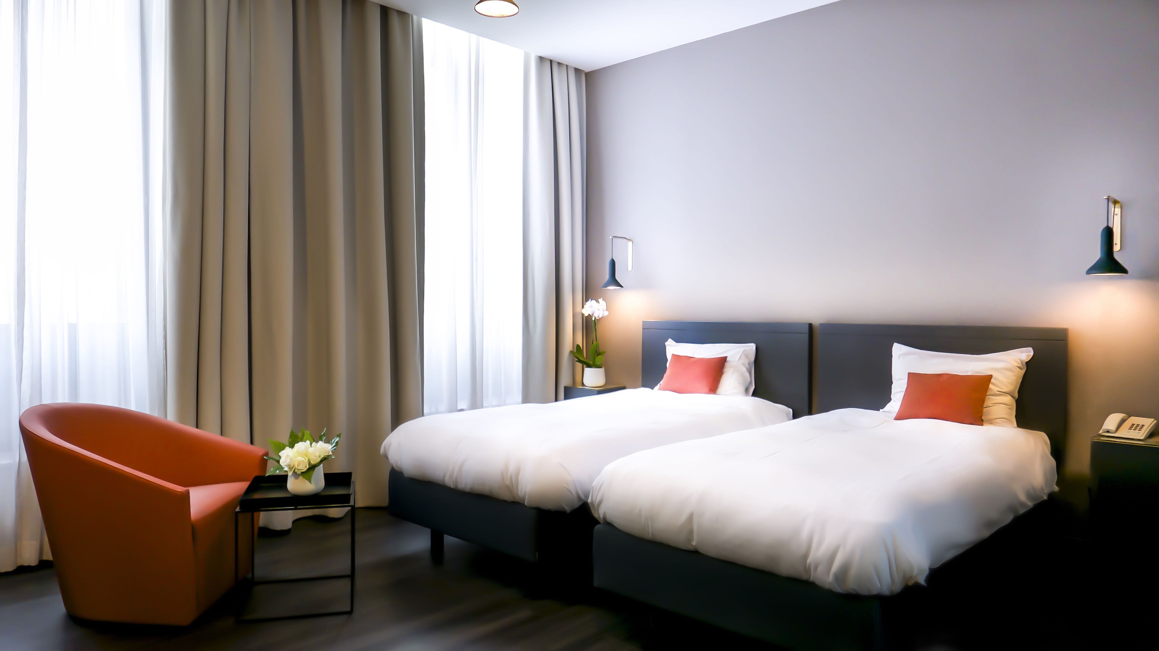 twin room | premium bedding, minibar, in-room safe, desk