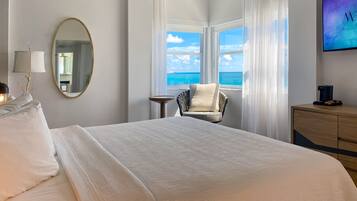 Signature Ocean View King | Premium bedding, pillowtop beds, in-room safe, laptop workspace