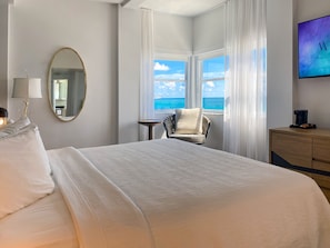 Signature Ocean View King | Premium bedding, pillow-top beds, in-room safe, laptop workspace