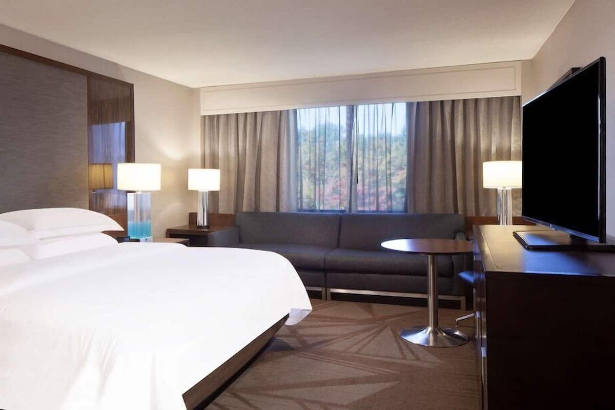 Premium bedding, down comforters, pillowtop beds, in-room safe