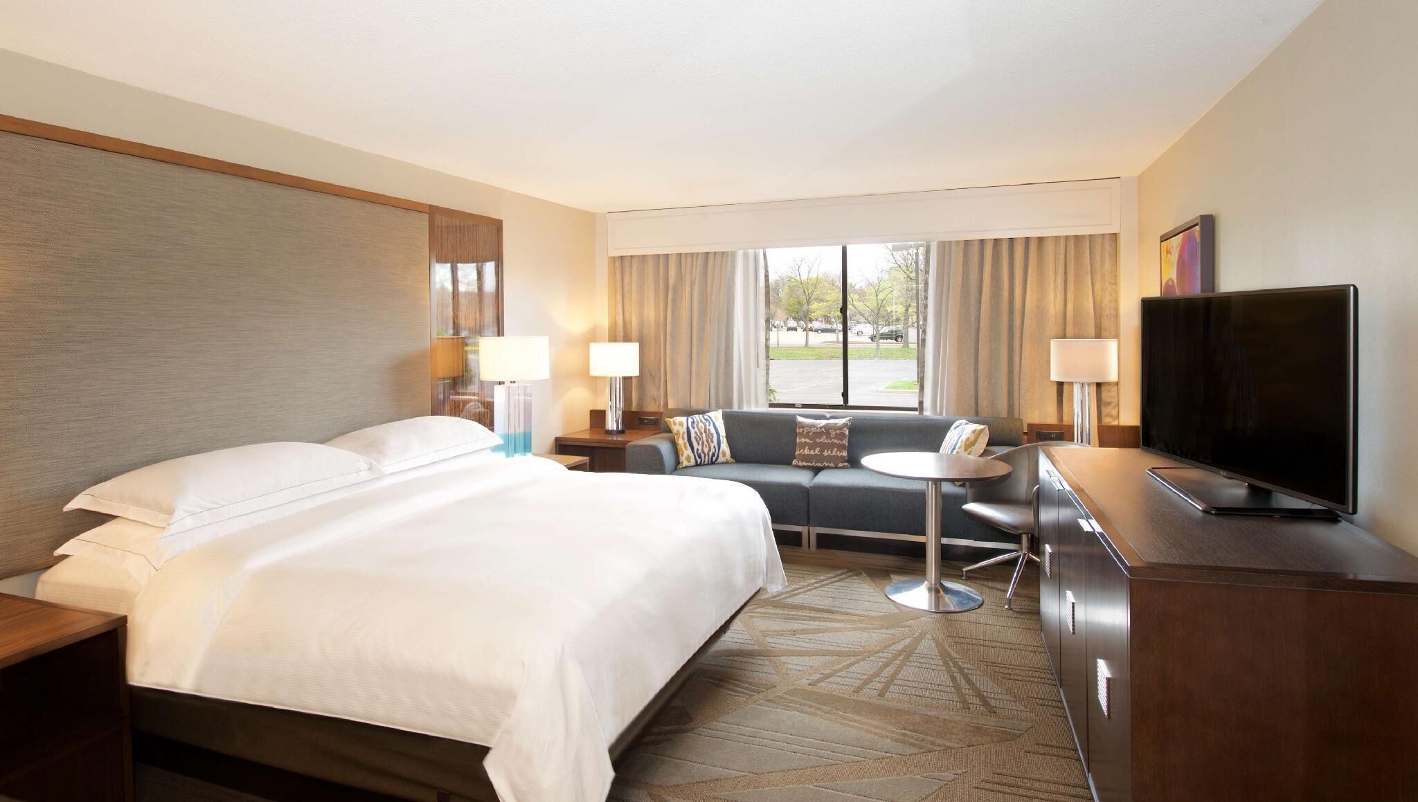Premium bedding, down comforters, pillowtop beds, in-room safe