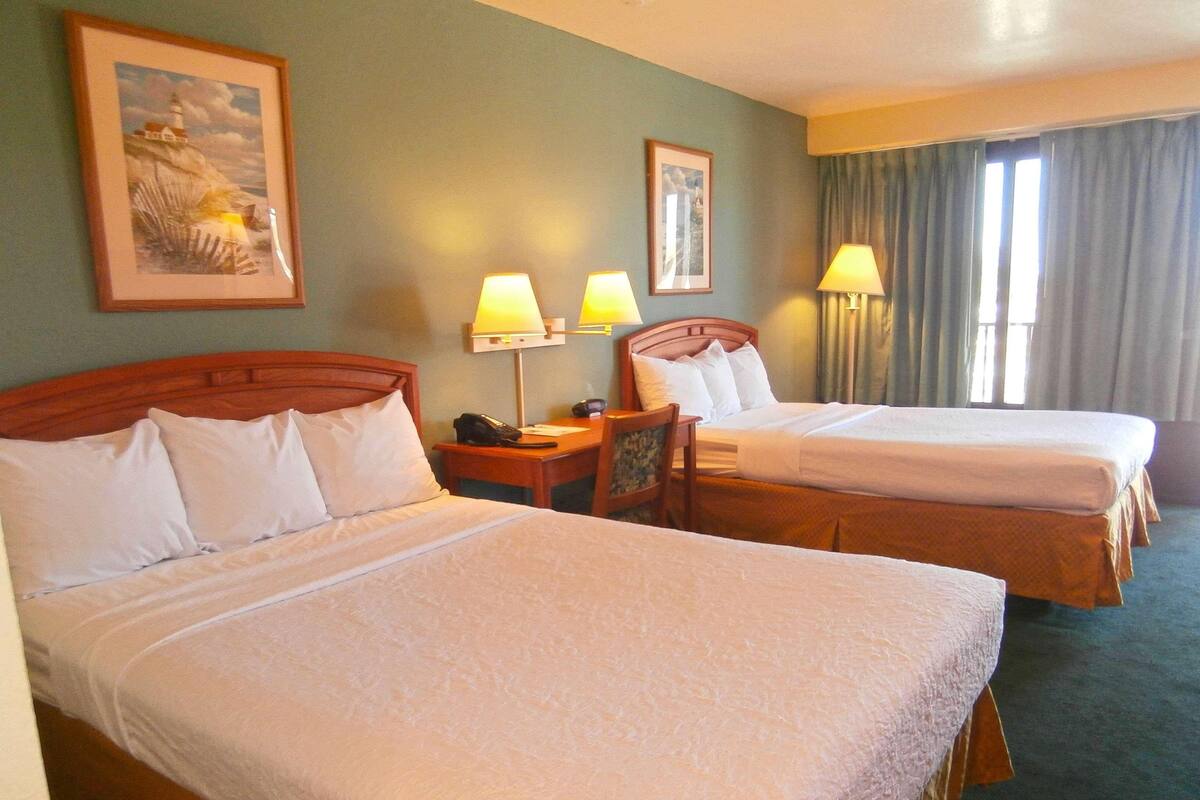 Escritorio, wifi gratis, despertador y ropa de cama 