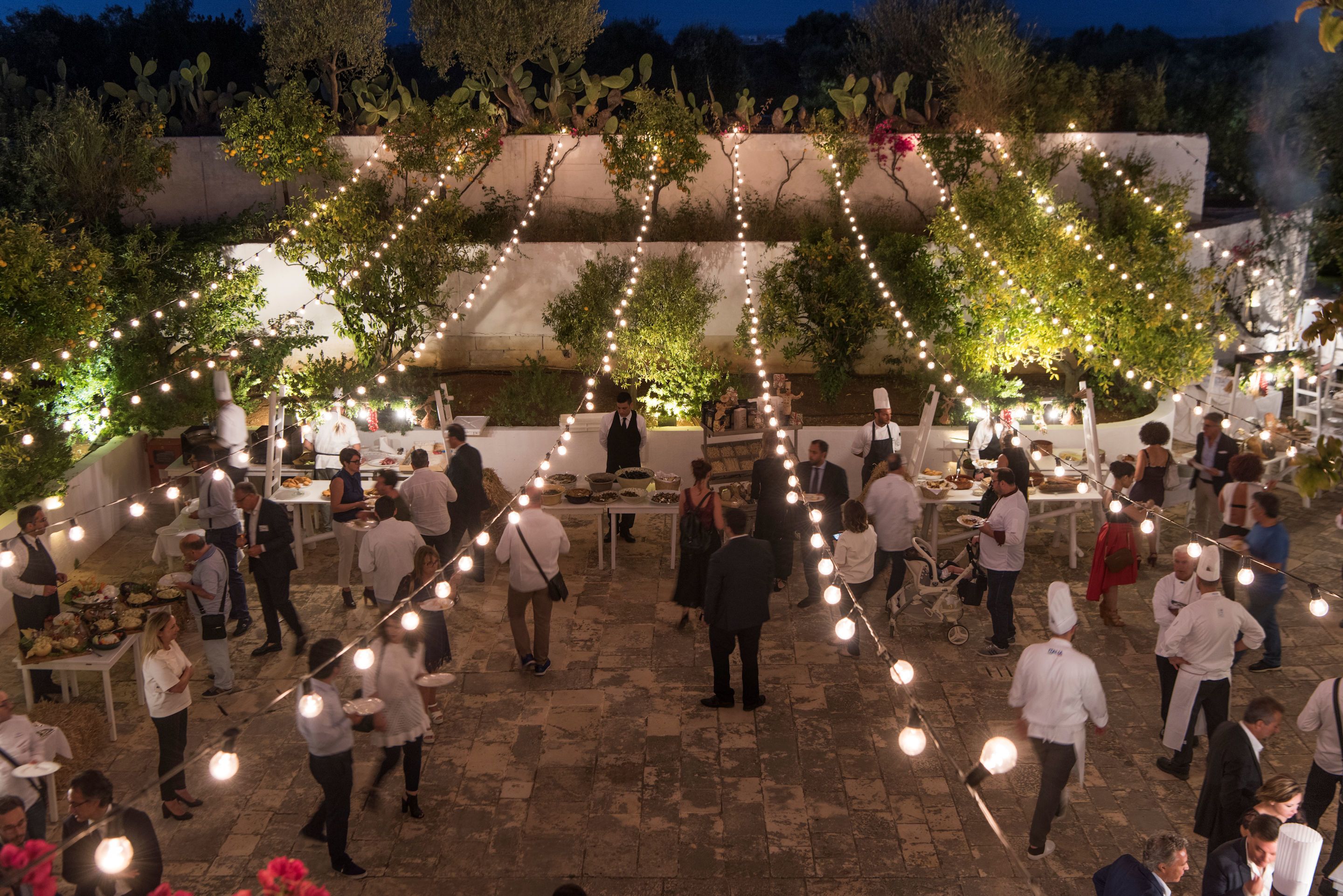 outdoor banquet area