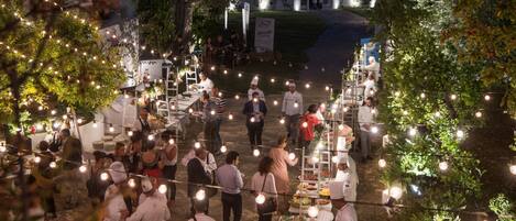 Outdoor banquet area