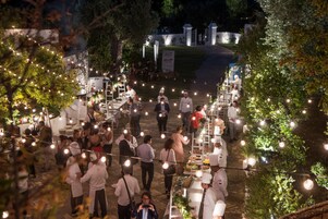 Outdoor banquet area