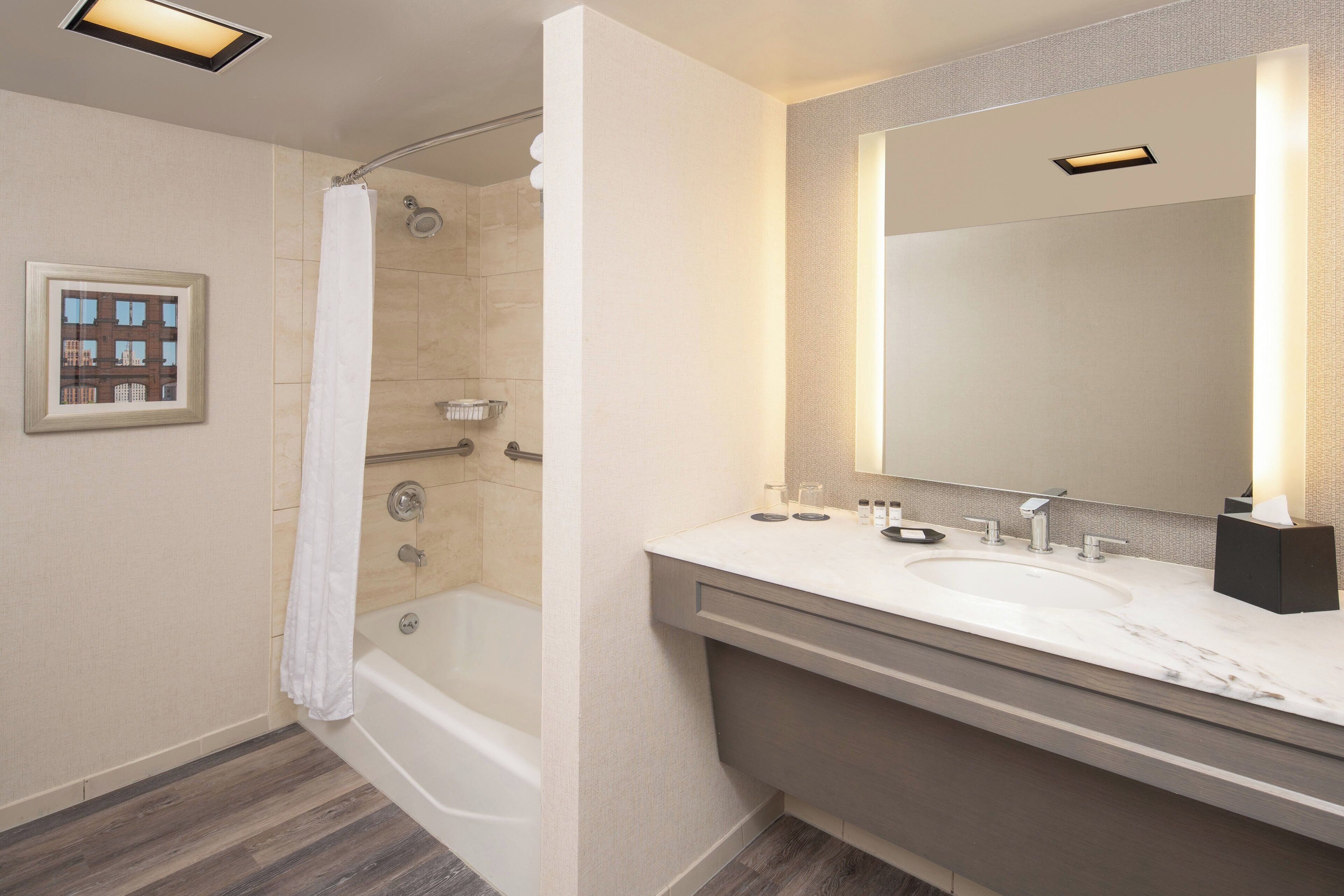 free toiletries, hair dryer, towels