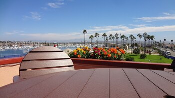 View from property looking out at Bay Shores Peninsula Hotel