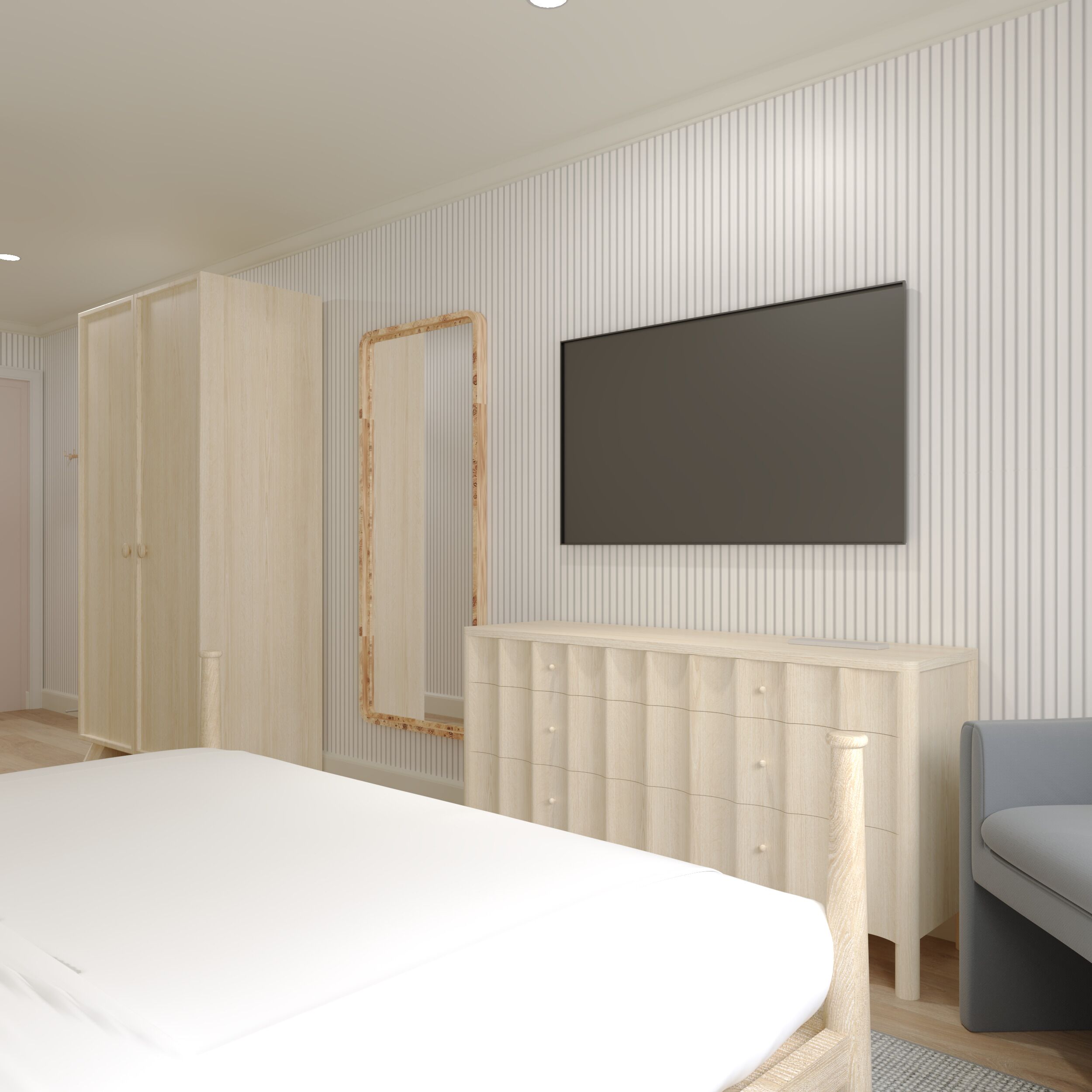 Sengetøy av topp kvalitet, senger med overmadrass og safe på rommet