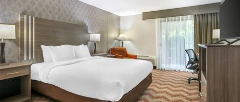 Bureau, espace de travail pour ordinateur portable, rideaux occultants