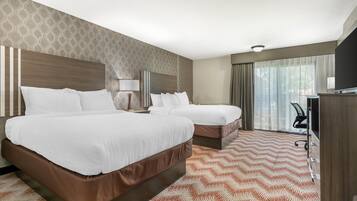 Suite, 2 Queen Beds, Non Smoking, Refrigerator & Microwave (with Sofabed) | Desk, blackout drapes, iron/ironing board, free cribs/infant beds