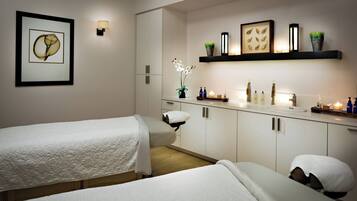 Couples treatment rooms, sauna, hot tub, steam room, body treatments