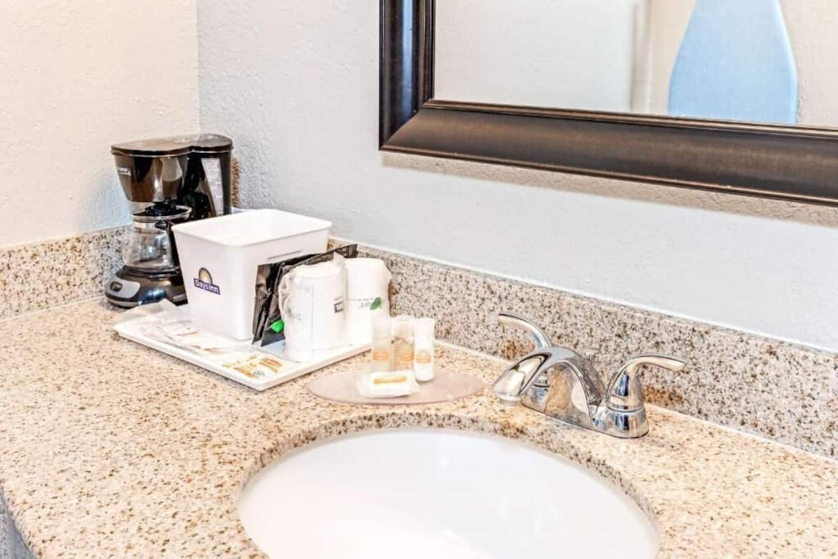 free toiletries, hair dryer, towels