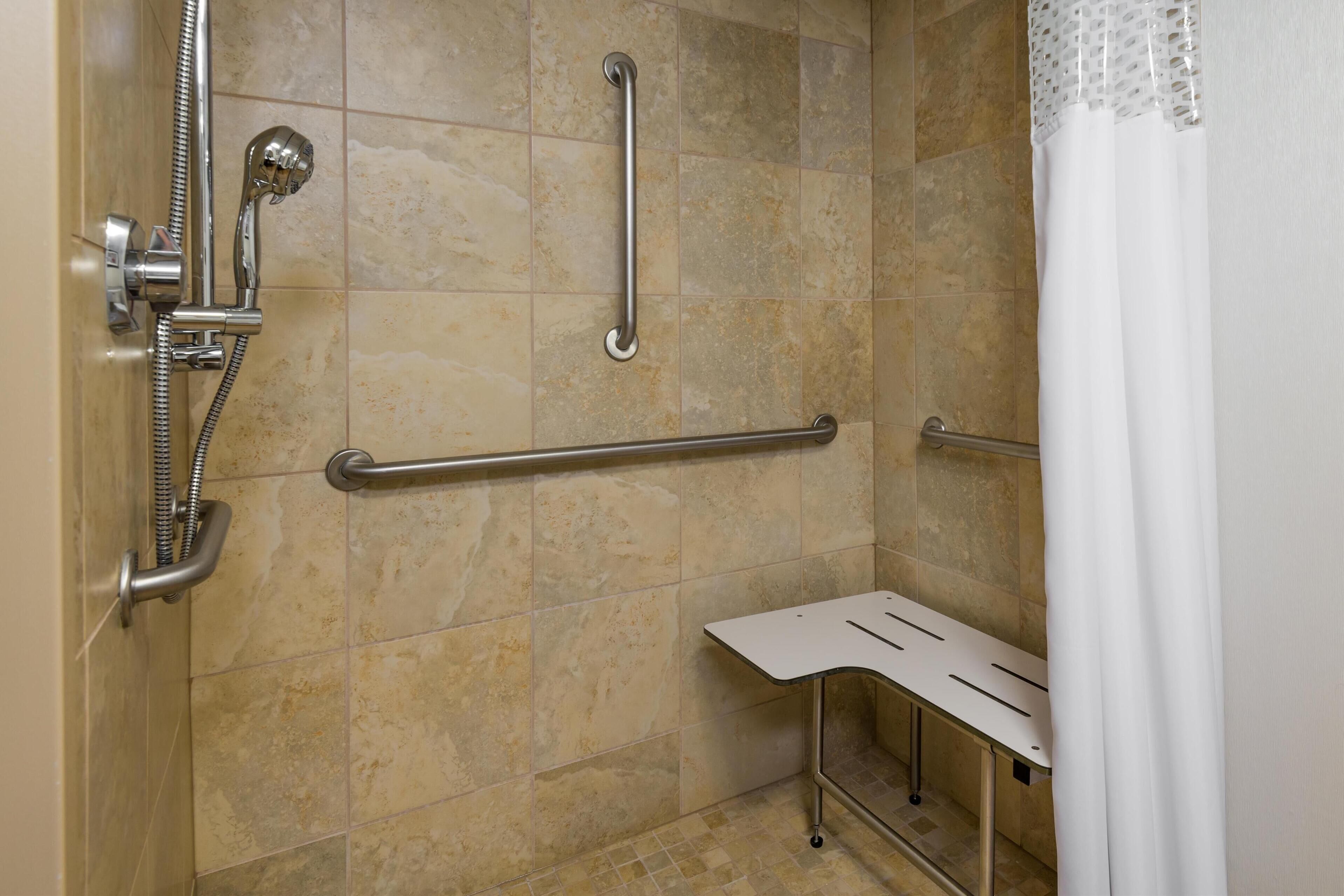 room, 1 king bed,  accessible, non-smoking, roll-in shower | bathroom shower