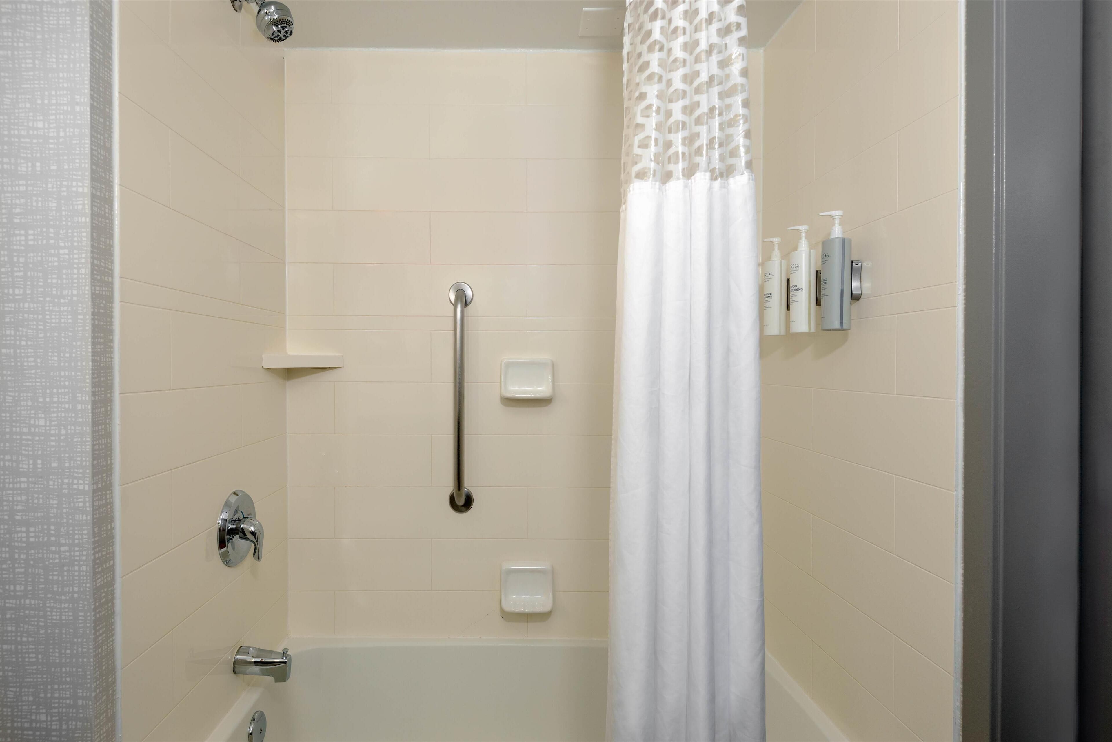 free toiletries, hair dryer, towels