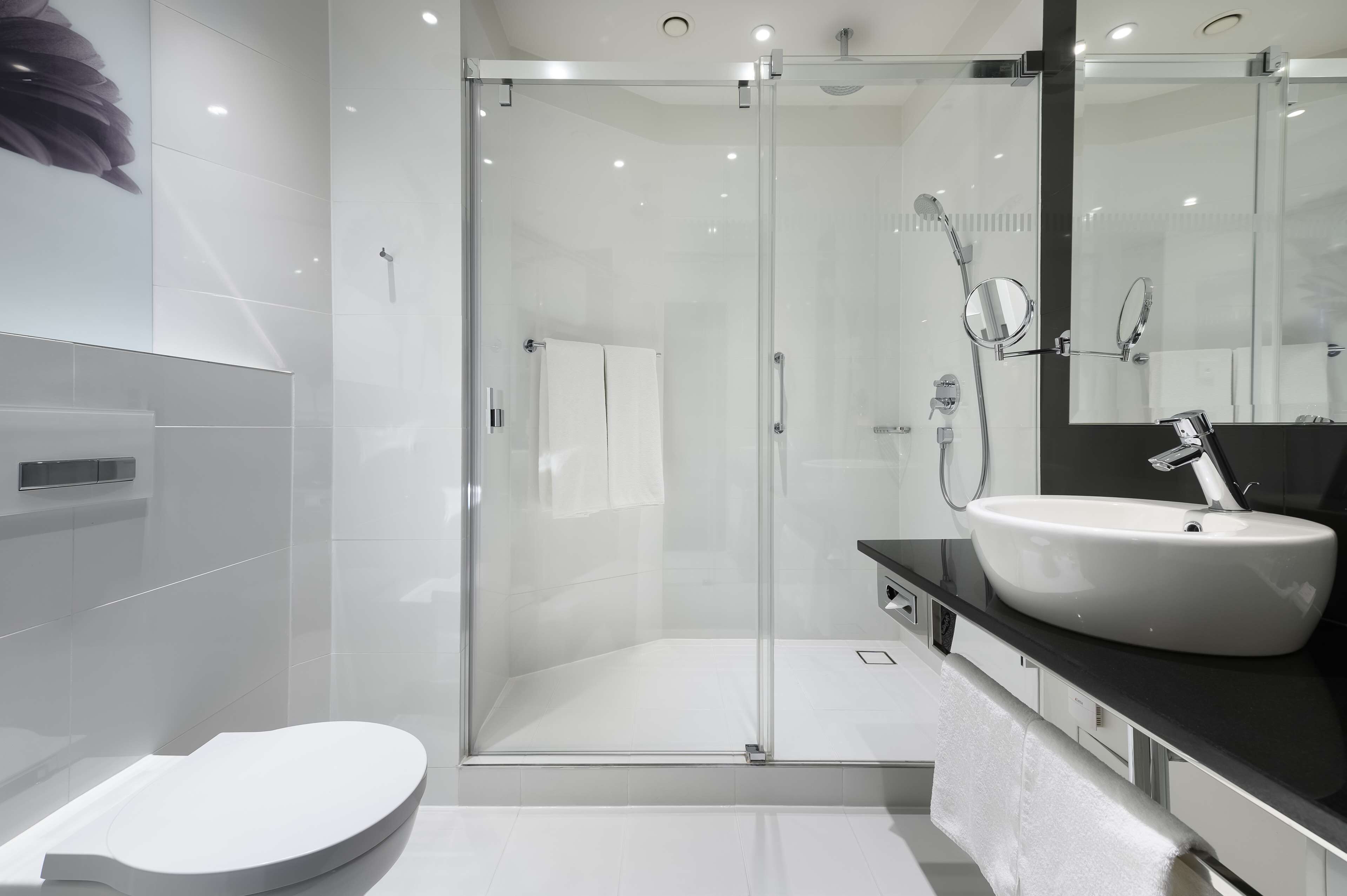 free toiletries, hair dryer, towels