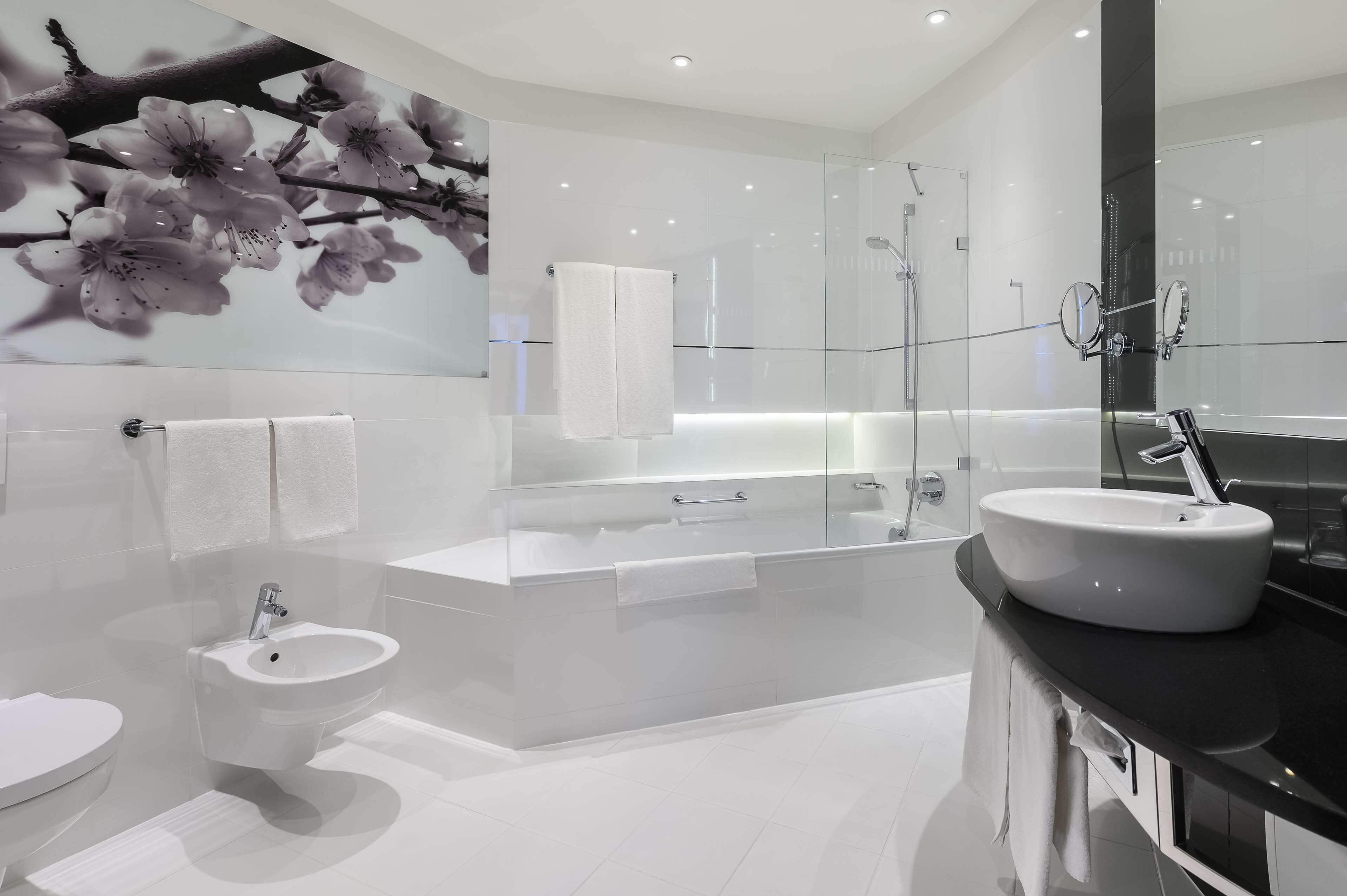 free toiletries, hair dryer, towels