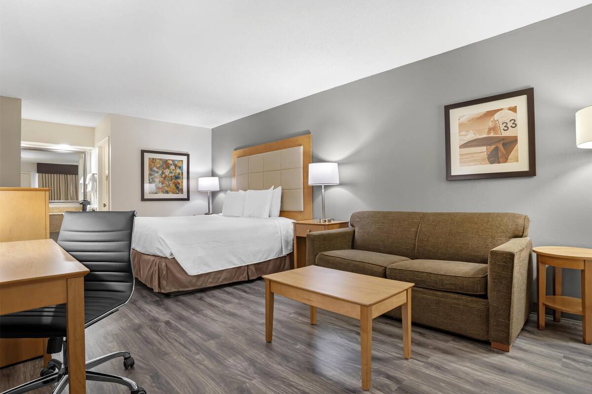 Standard Room, 1 King Bed with Sofa bed, Non Smoking, Refrigerator & Microwave (with Sofabed) | Desk, iron/ironing board, cribs (surcharge), rollaway beds (surcharge)