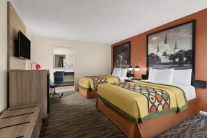 Room, 2 Double Beds, Non Smoking | In-room safe, iron/ironing board, free cots/infant beds, rollaway beds - Super 8 by Wyndham New Orleans (New Orleans)