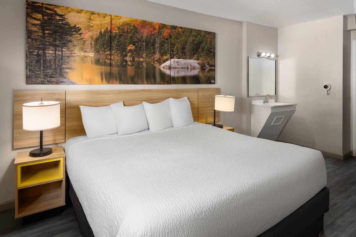 Room, 1 King Bed, Hearing Accessible, Non Smoking (Mobility/hearing, Roll-in Shower) | Desk, laptop workspace, iron/ironing board (on request), WiFi (free)