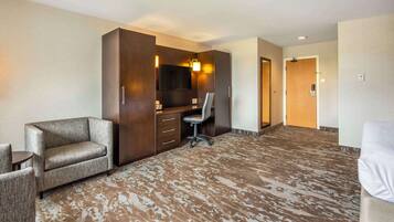 Premium bedding, Select Comfort beds, desk, blackout drapes