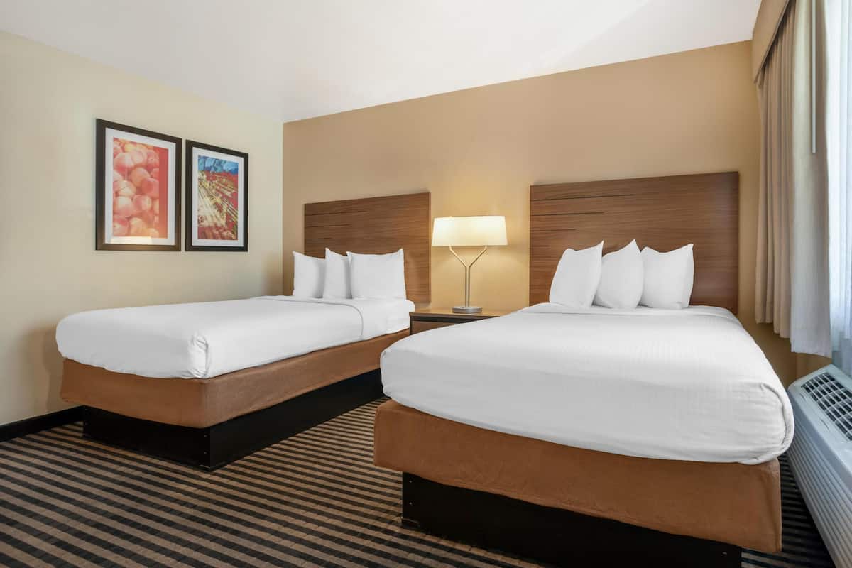 Standard Room, 2 Double Beds, Non Smoking, Refrigerator & Microwave | Premium bedding, desk, laptop workspace, iron/ironing board