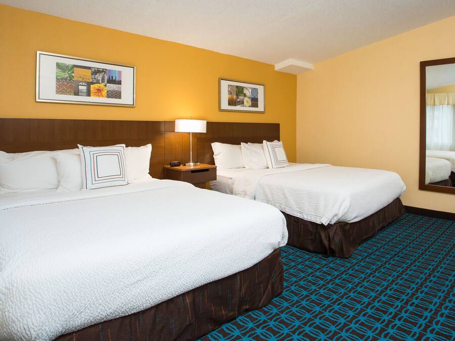 Room, 2 Double Beds, Non Smoking | Desk, blackout drapes, iron/ironing board, free cribs/infant beds