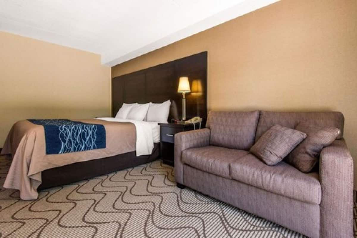 Premium bedding, pillow-top beds, desk, blackout curtains