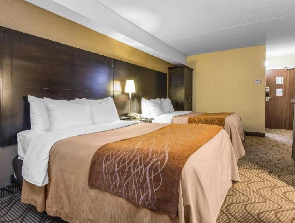 Premium bedding, pillow-top beds, desk, blackout curtains