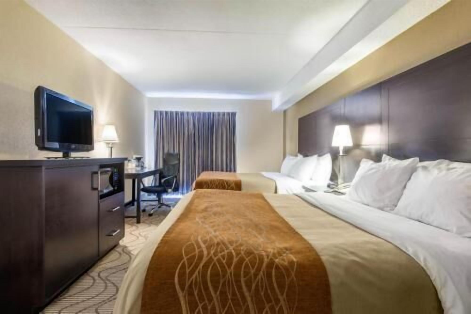 Premium bedding, pillow-top beds, desk, blackout curtains