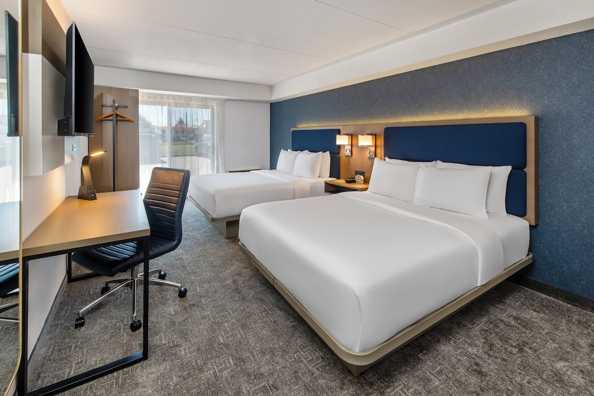 Room, 2 Queen Beds, Non Smoking, Ground Floor | Premium bedding, pillow-top beds, desk, blackout curtains