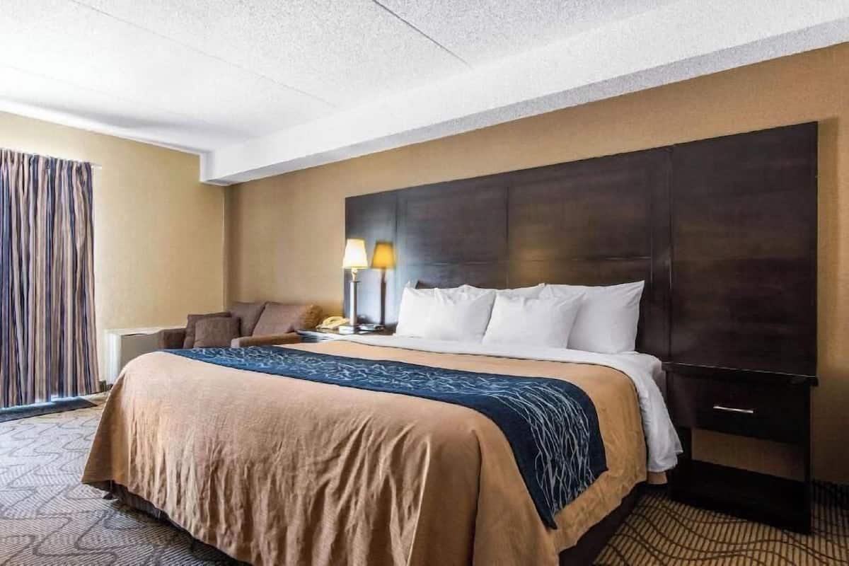 Premium bedding, pillow-top beds, desk, blackout curtains