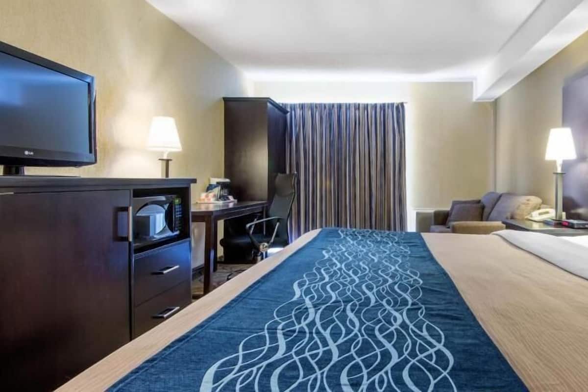 Premium bedding, pillow-top beds, desk, blackout curtains