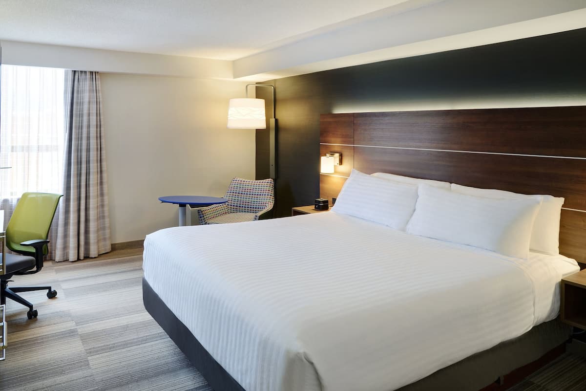In-room safe, desk, laptop workspace, blackout curtains