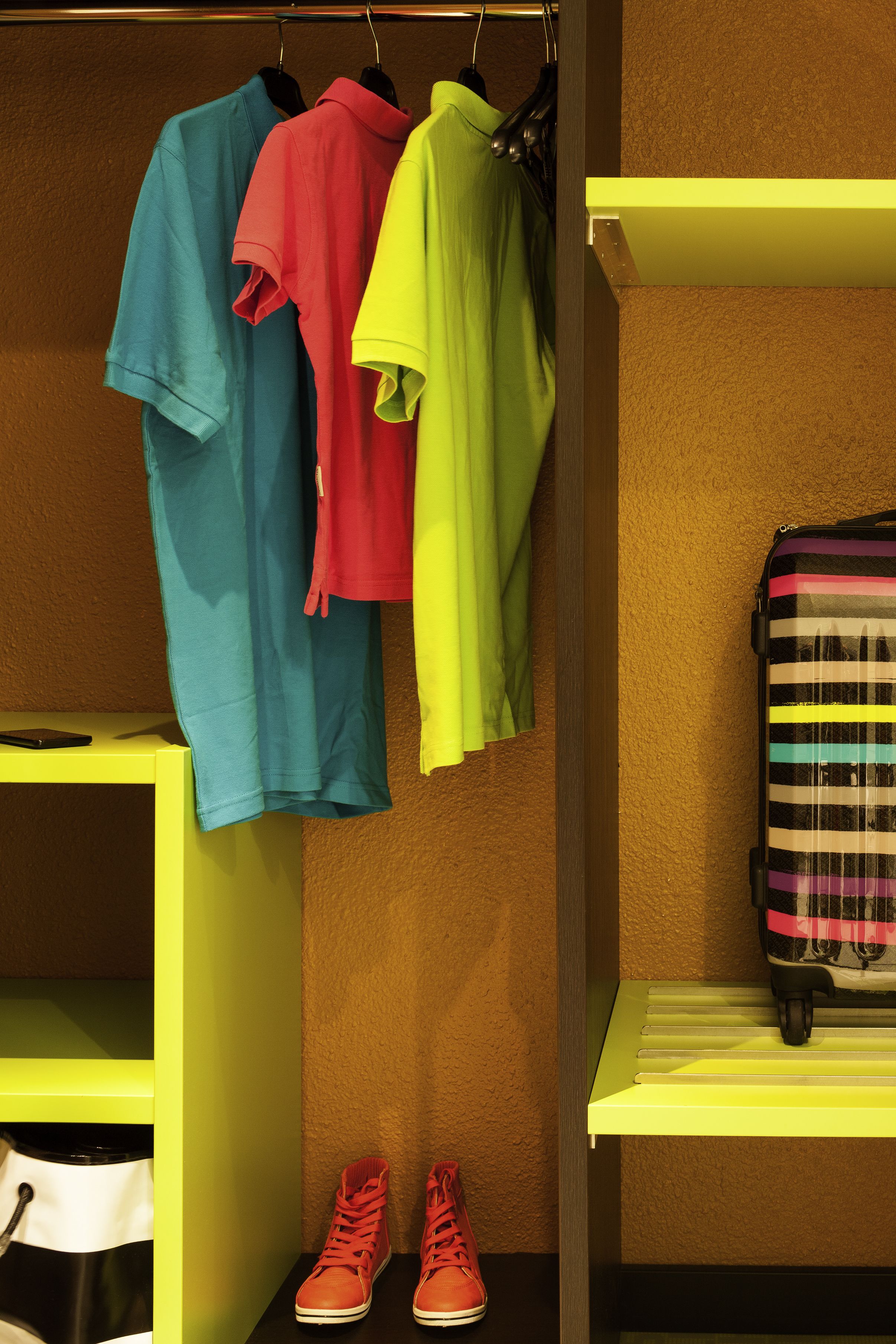 desk, blackout curtains, soundproofing, iron/ironing board