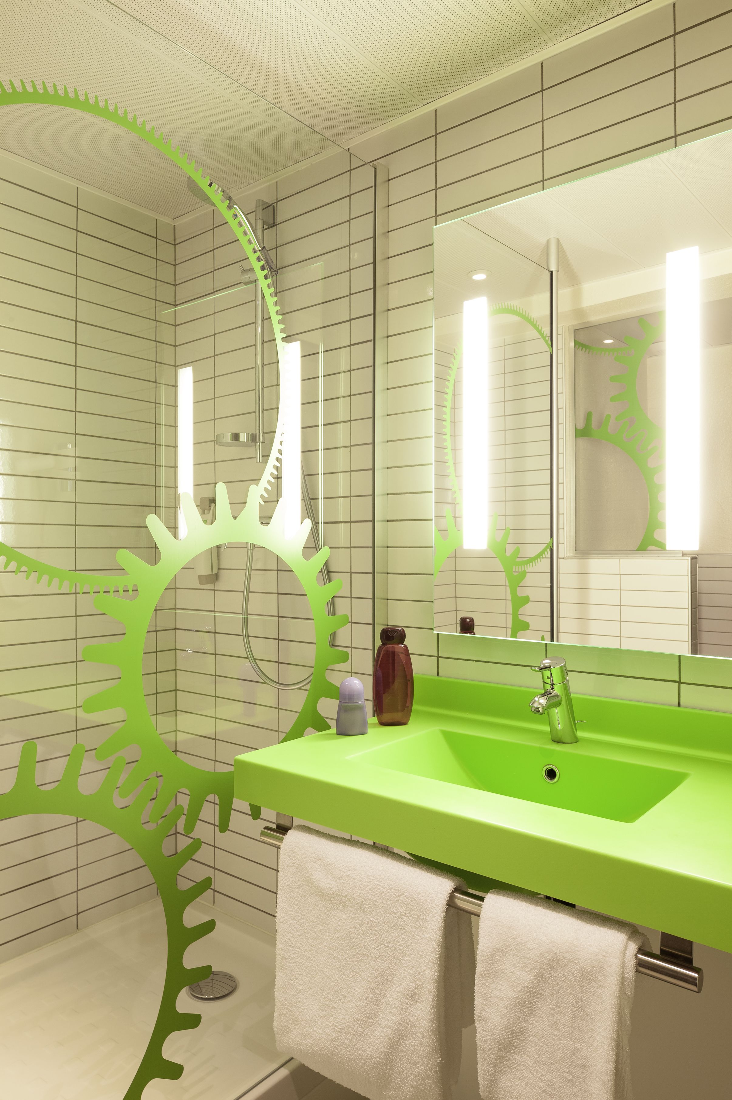 shower, eco-friendly toiletries, hair dryer, towels