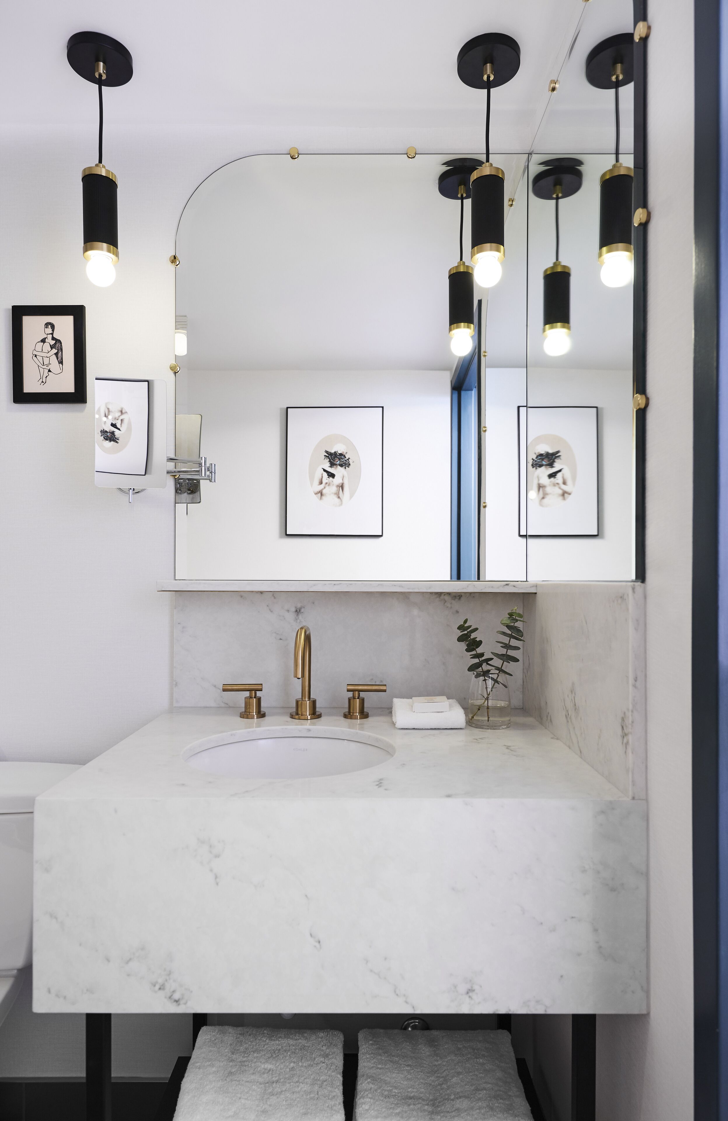 Shower, designer toiletries, hair dryer, bathrobes