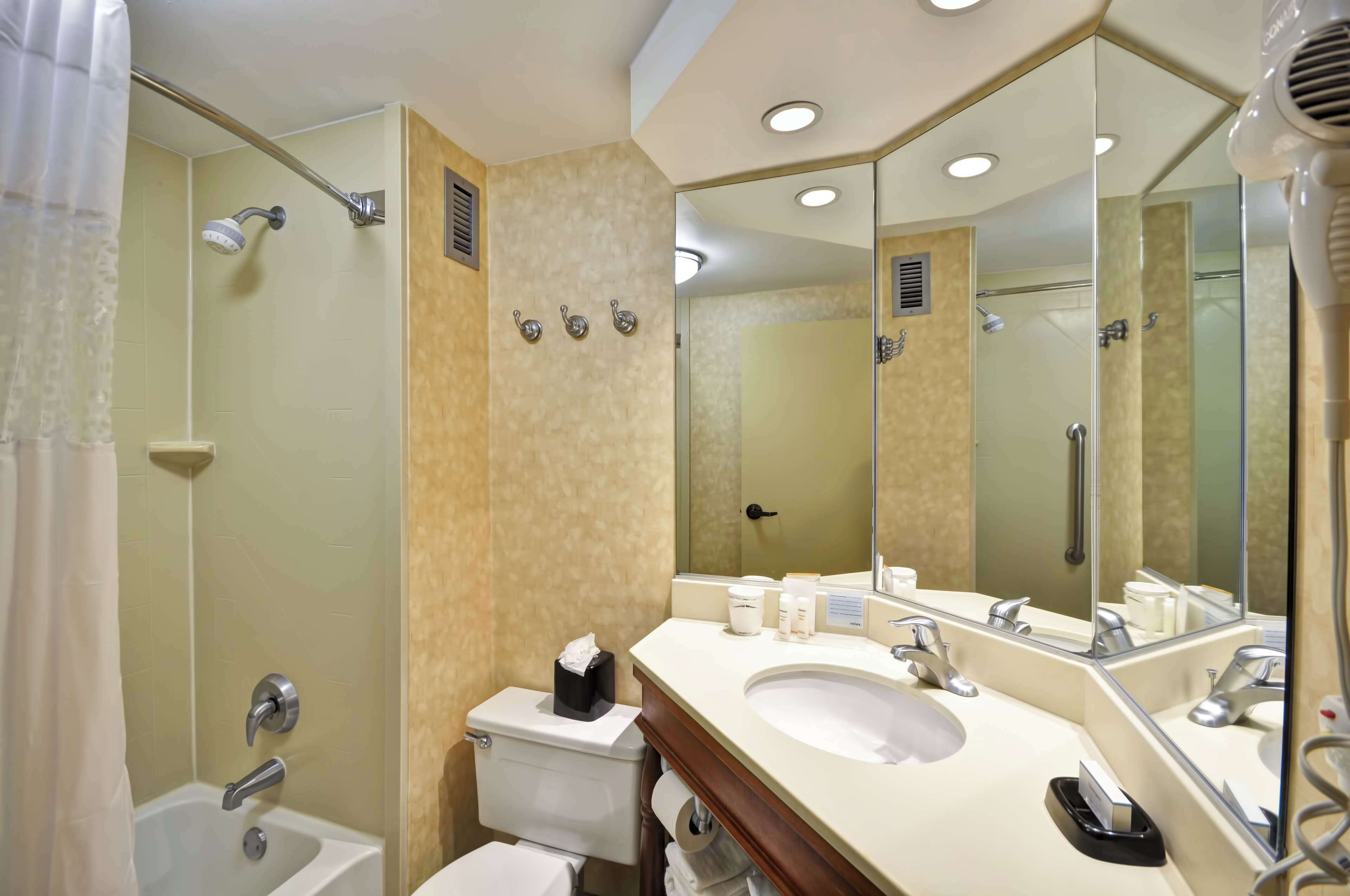 free toiletries, hair dryer, towels