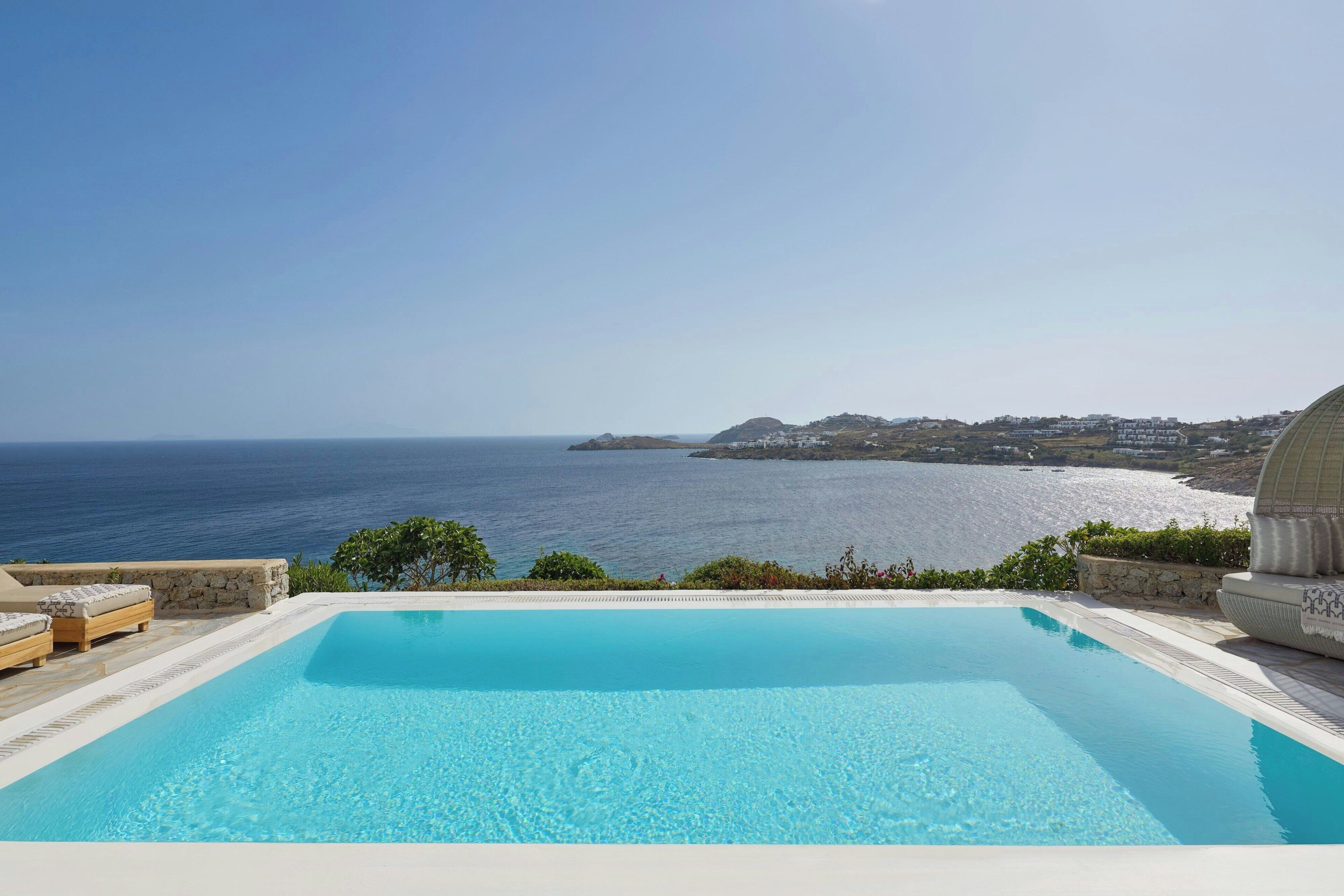 Villa, 4 Bedrooms, Sea View (Balcony) | Pool | 2 outdoor pools, pool umbrellas, sun loungers