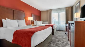 Premium bedding, pillowtop beds, blackout drapes, iron/ironing board
