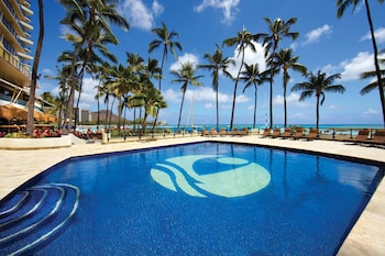 Pool amenities at OUTRIGGER Waikiki Beach Resort