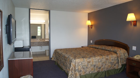 Desk, free WiFi, bed sheets