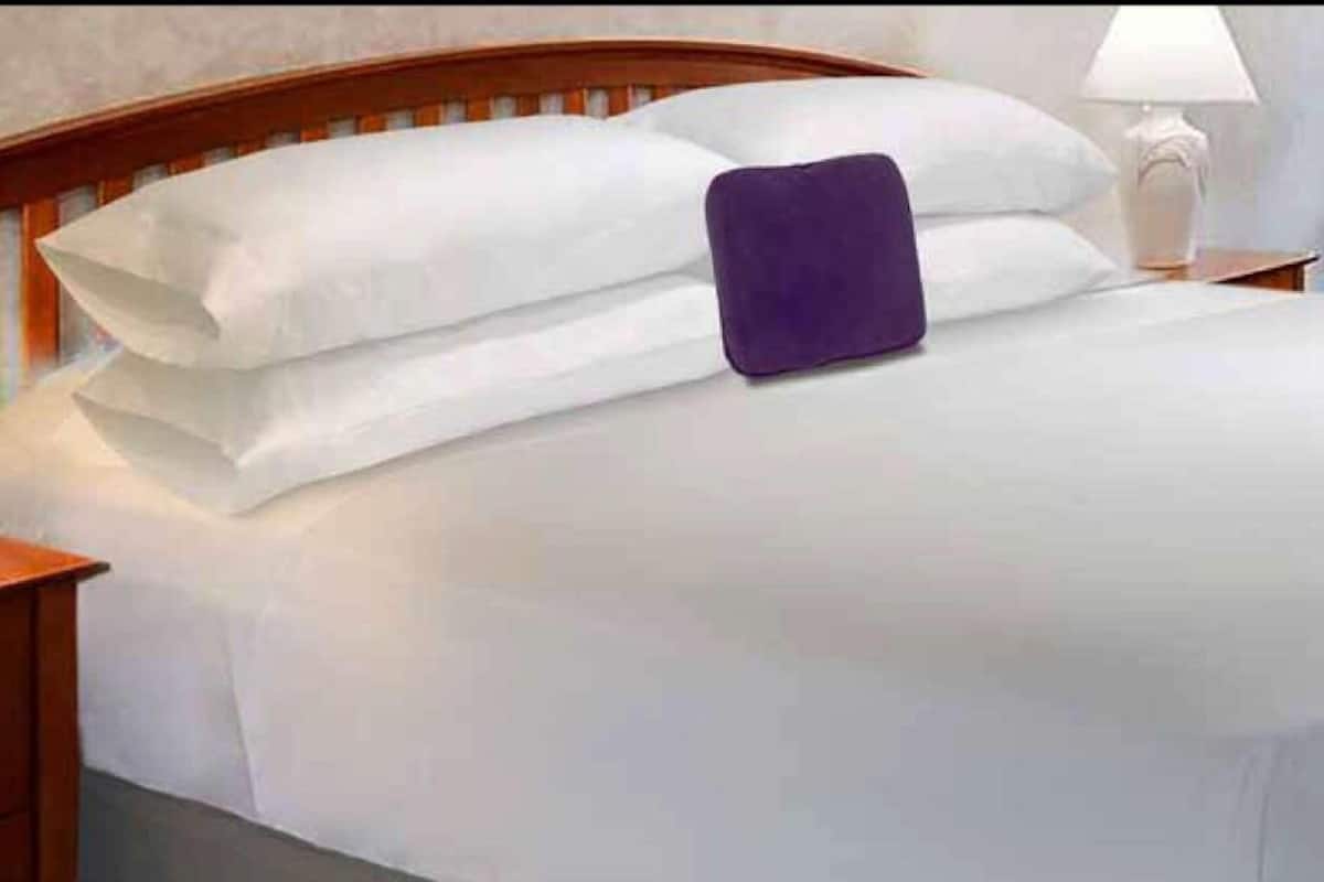 Premium bedding, Select Comfort beds, desk, laptop workspace