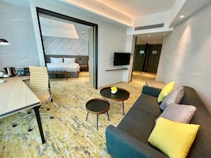 40-inch TV with cable channels, pay films