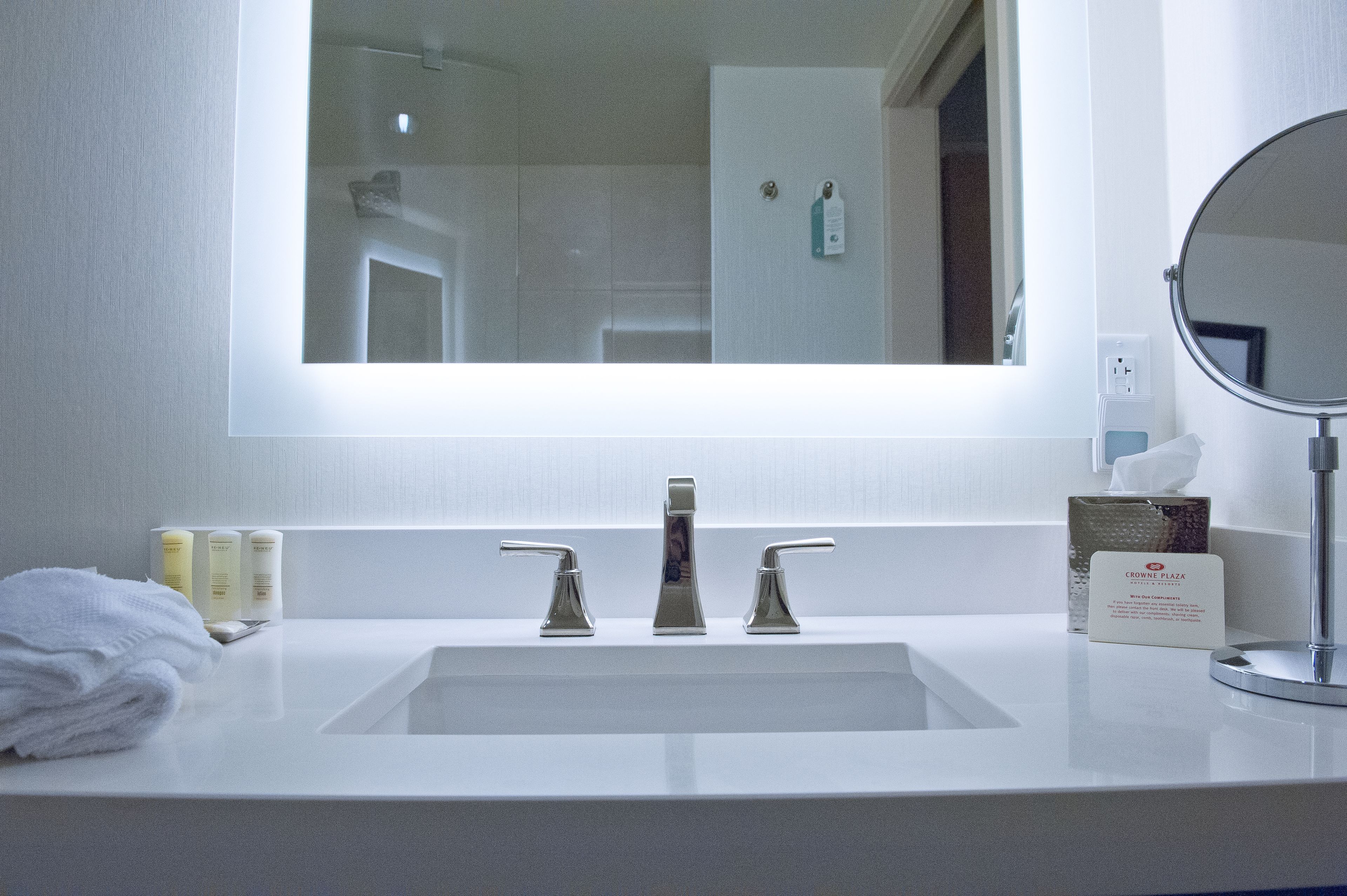 free toiletries, hair dryer, towels