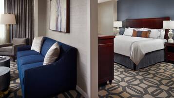 Premium bedding, down comforters, pillowtop beds, in-room safe