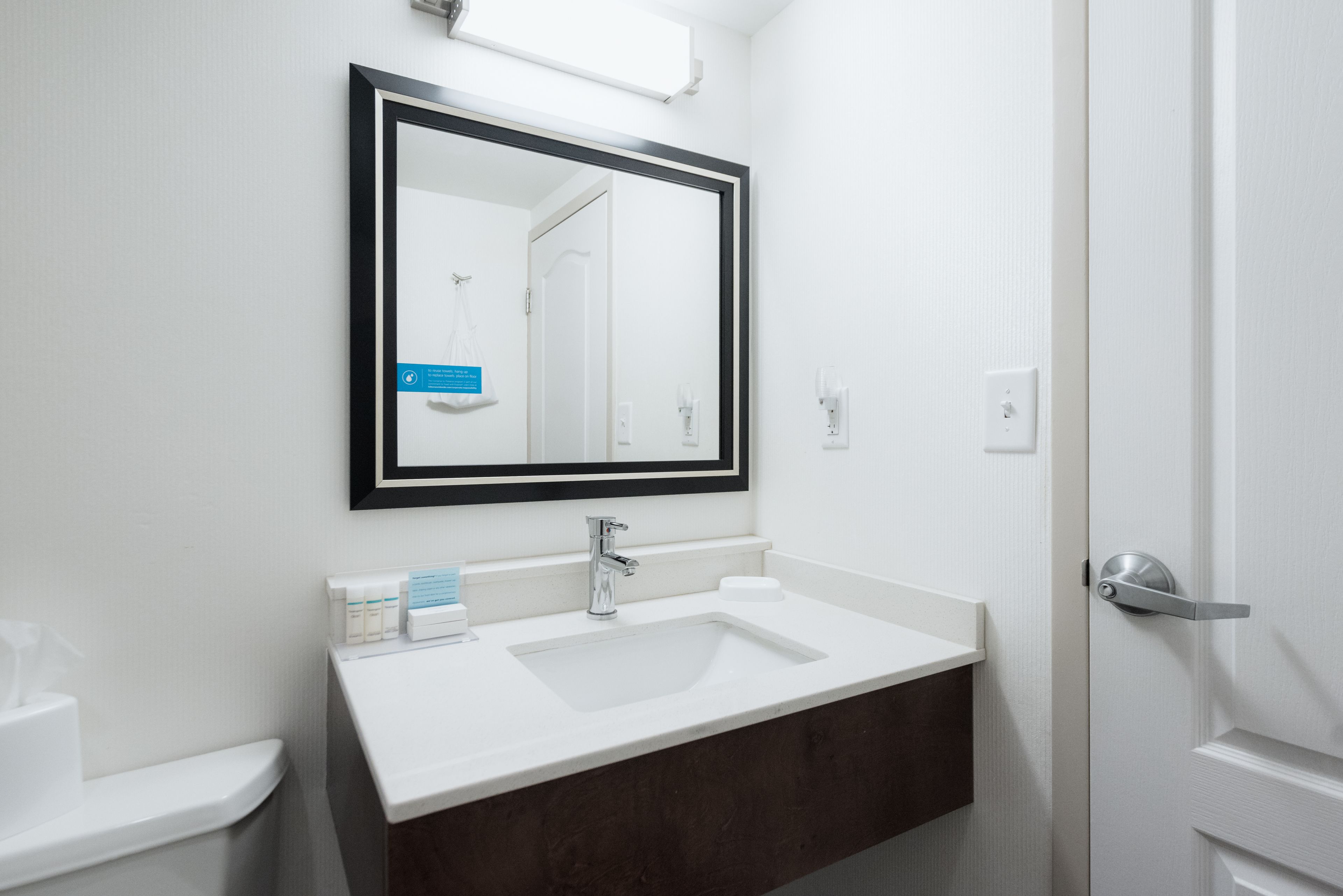 room, 1 king bed, non smoking, refrigerator & microwave | bathroom sink