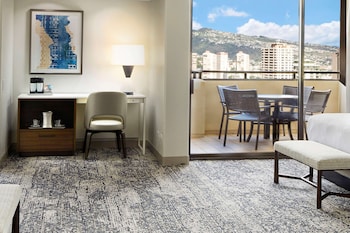 Family Room, Multiple Beds (Tapa Collection) | Premium bedding, in-room safe, desk, laptop workspace at Hilton Hawaiian Village Waikiki Beach Resort