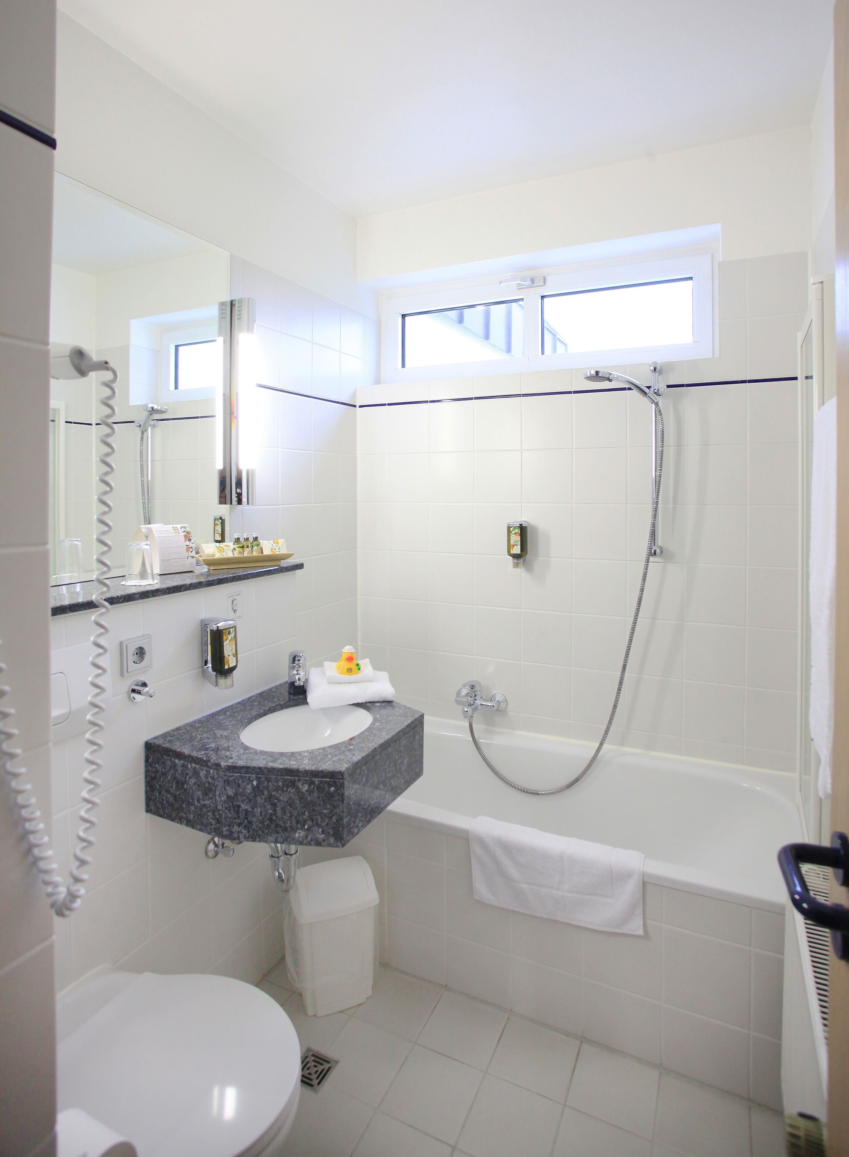 executive room, 1 single bed (cozy sitting corner) | bathroom | combined shower/bathtub, rainfall showerhead, designer toiletries